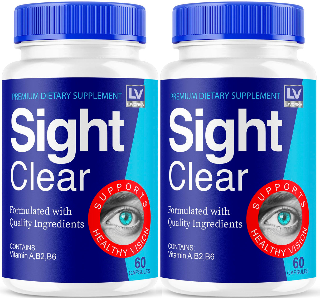 LIVORKA Sight Clear 20/20 Vision Support Supplement for Eyes - (2 Month Supply) - Pack of 2