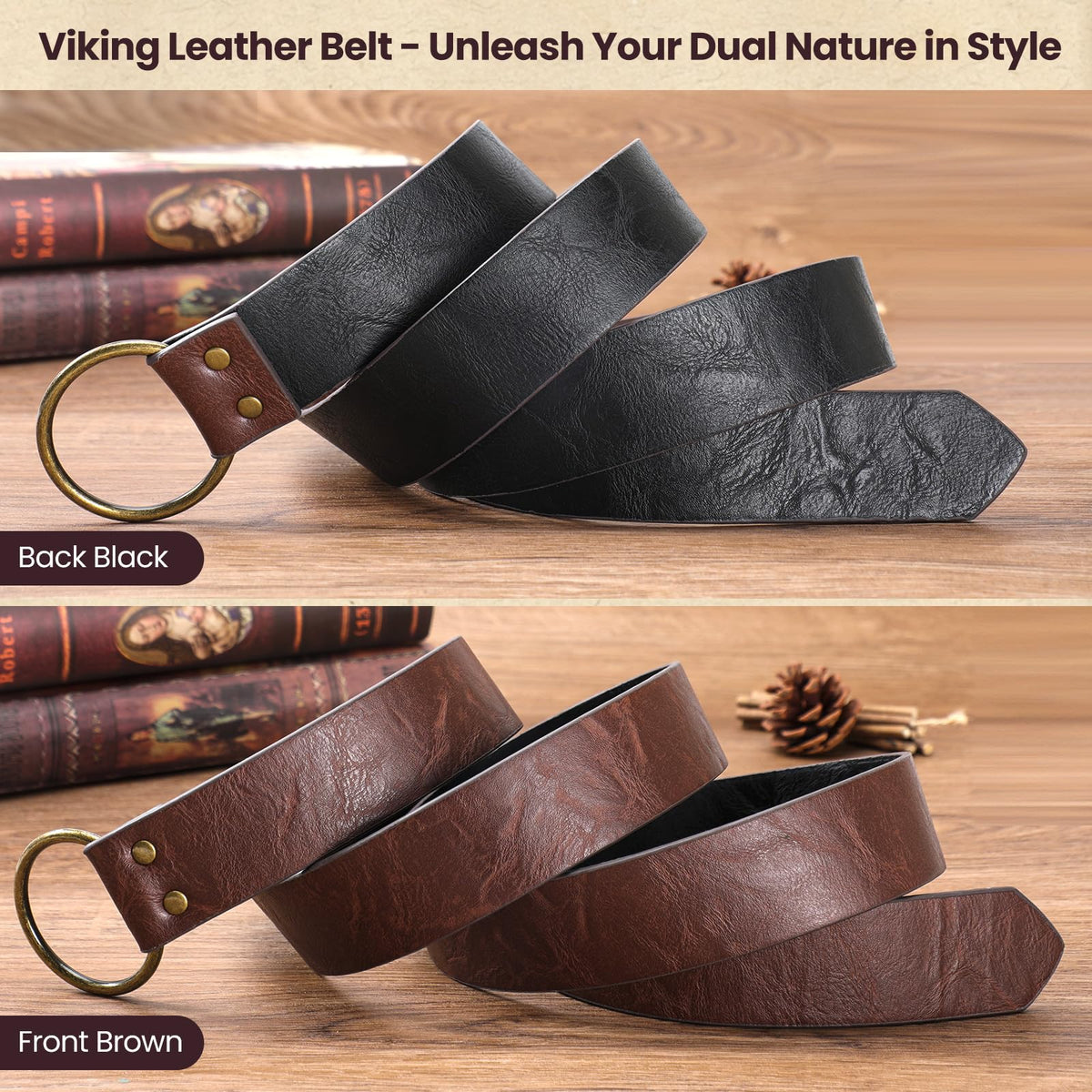Berenlu Renaissance Accessories, Medieval Belt & Faux Leather Bracers