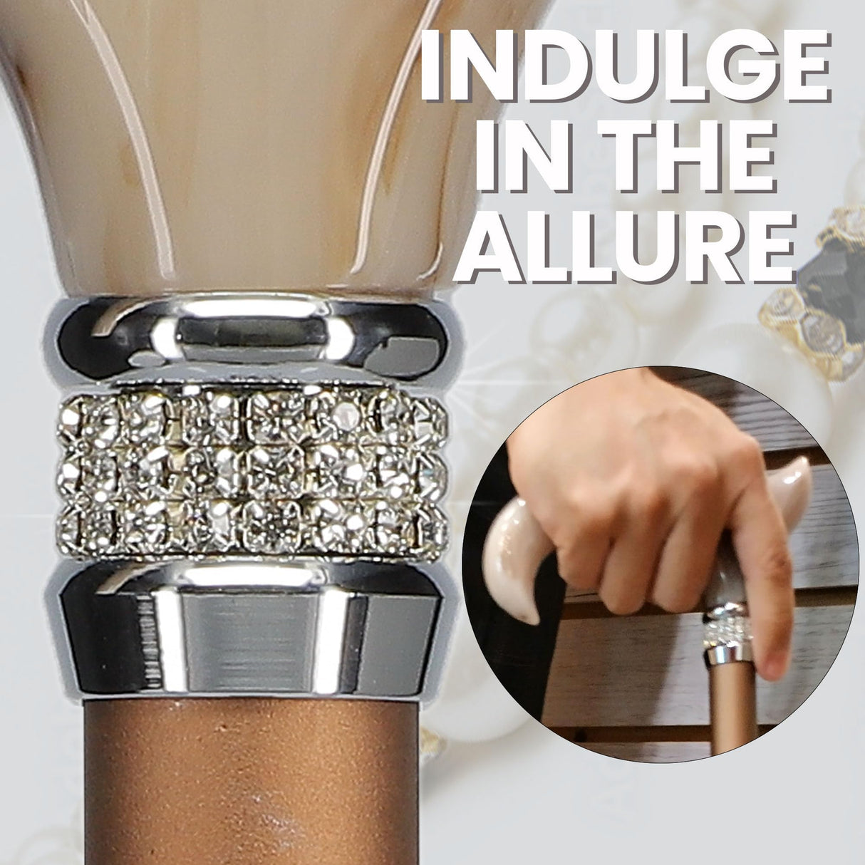 Pearlz Designer Adjustable Cane (Champagne)