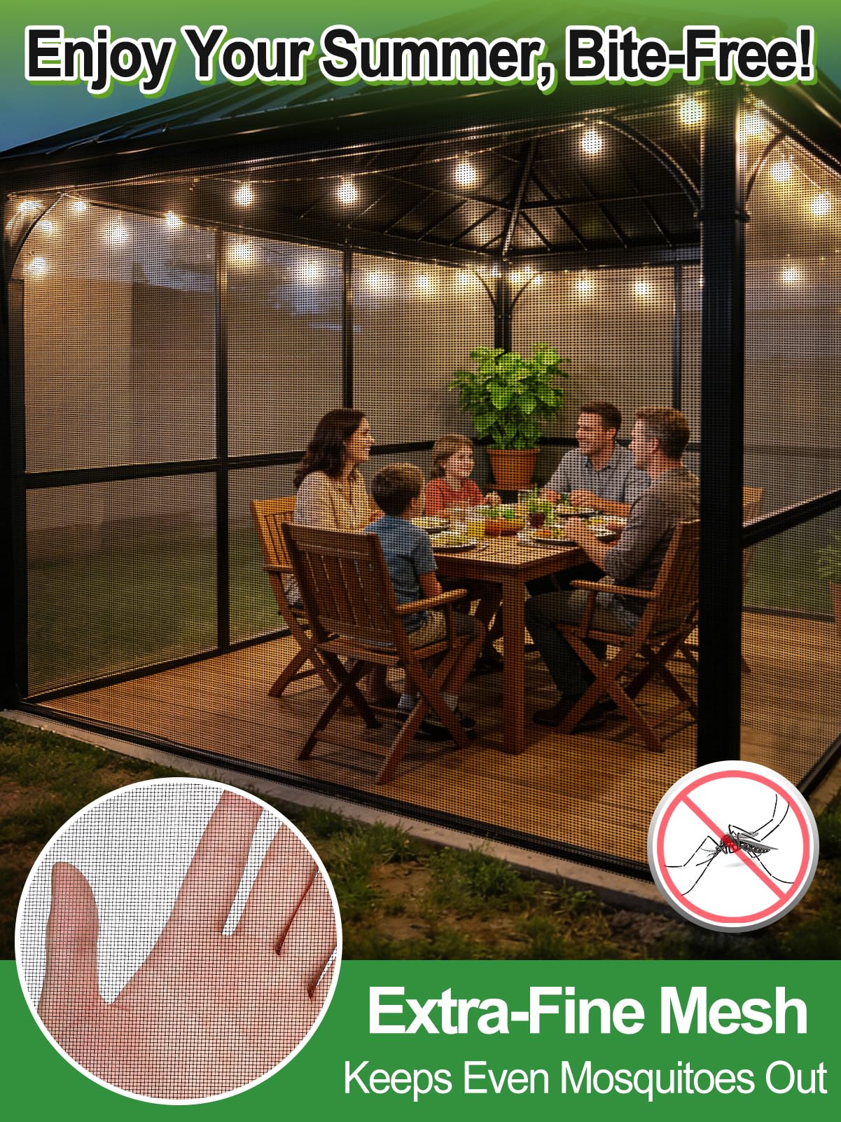 10x20ft PP Nanocomposite Garden Netting - Keep Bugs Out, Mosquito Net for Patio, Bird Barrier Mesh Screen for Balconies Outdoor Plants Vegetables Raised Beds, 33% Shade Rating