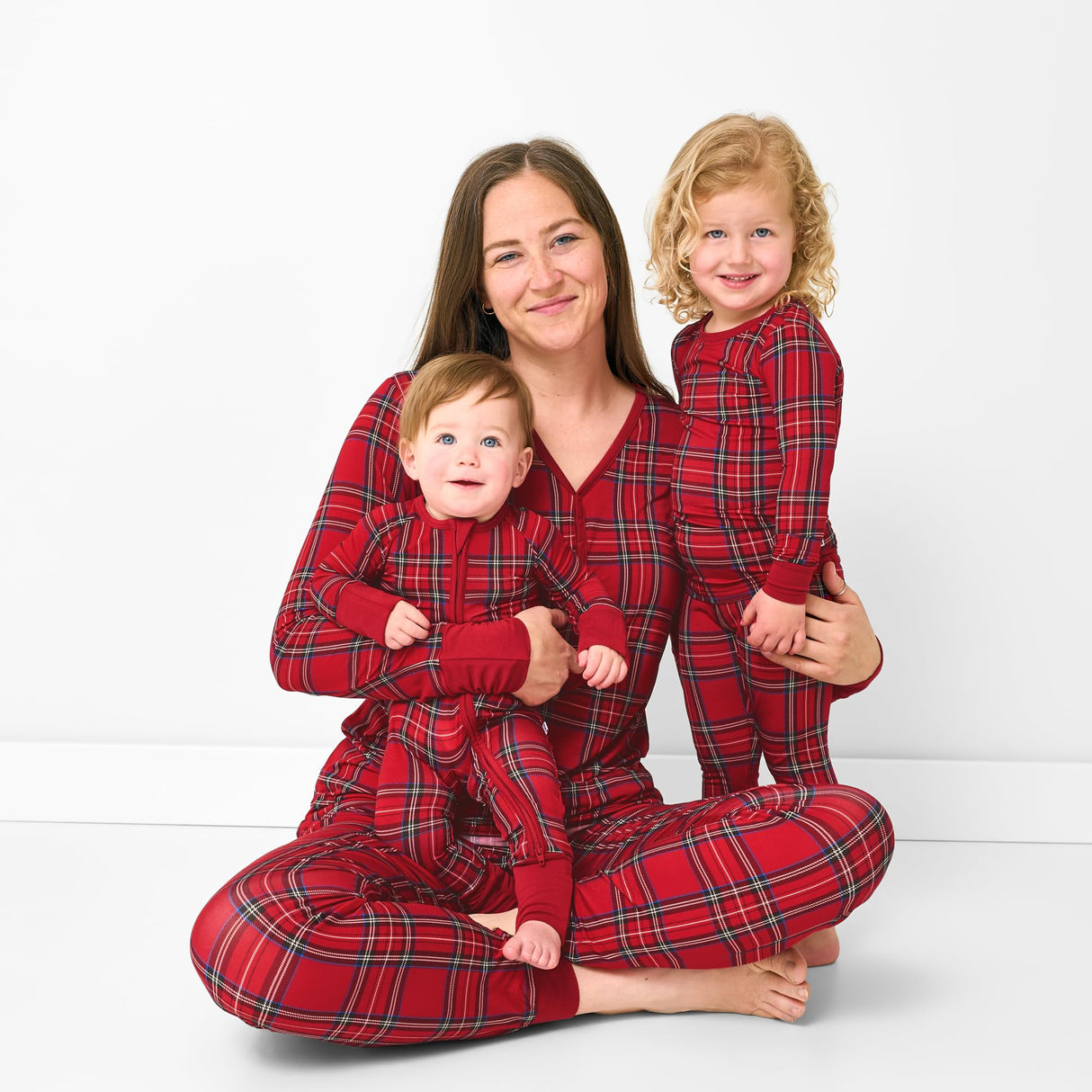 Little Sleepies Christmas Pajamas for Baby Boys & Girls, Viscose from Bamboo Newborn Pajamas, Family Matching Christmas PJs, Holiday Plaid, 6-12 months