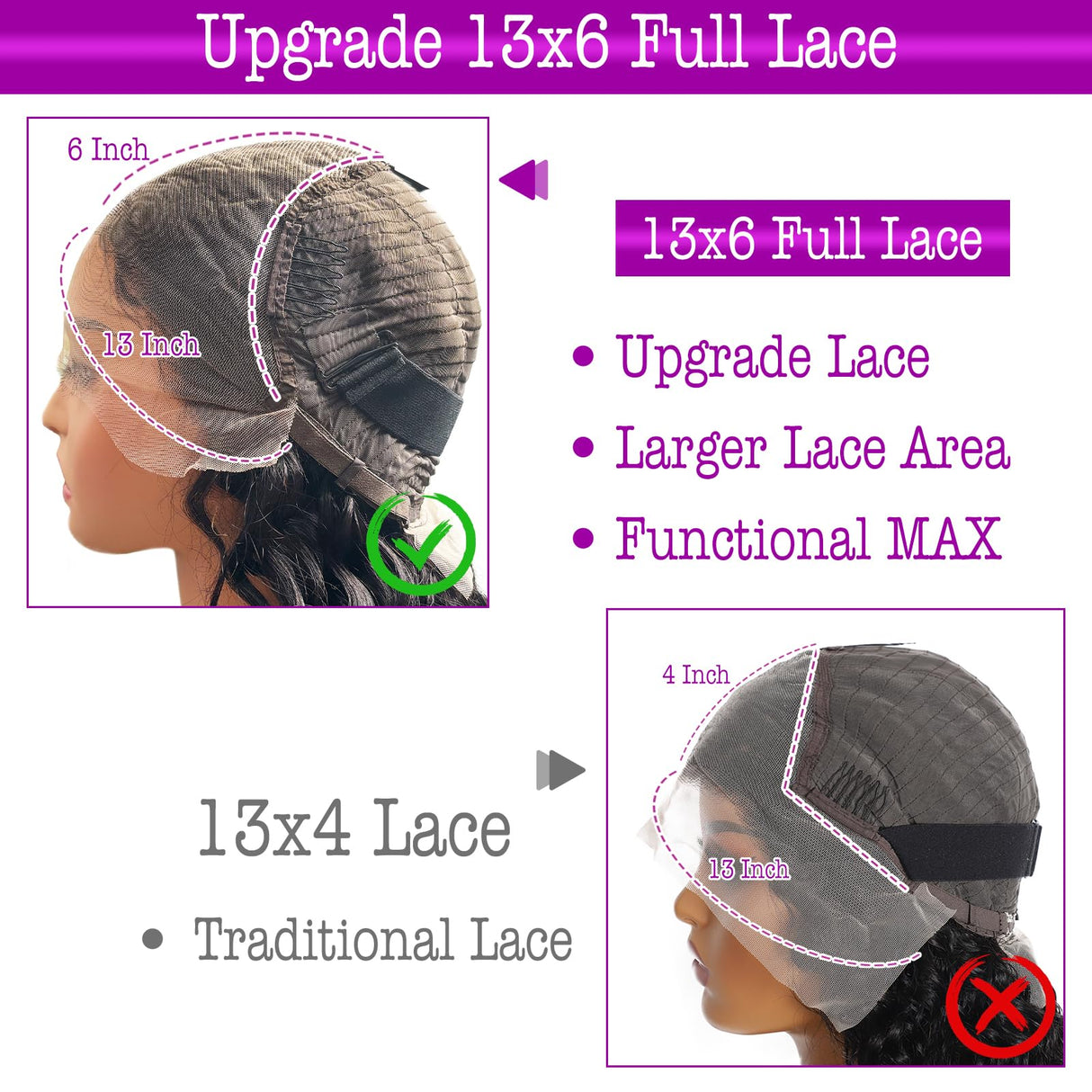 GHOLE 30 Inch 250 Density HD Lace Front Wigs Human Hair 13X6 Deep Wave Lace Front Wigs Human Hair Pre Plucked Deep Wave Wig Curly Human Hair Wig for Women HD Lace Frontal Wig Natural Black