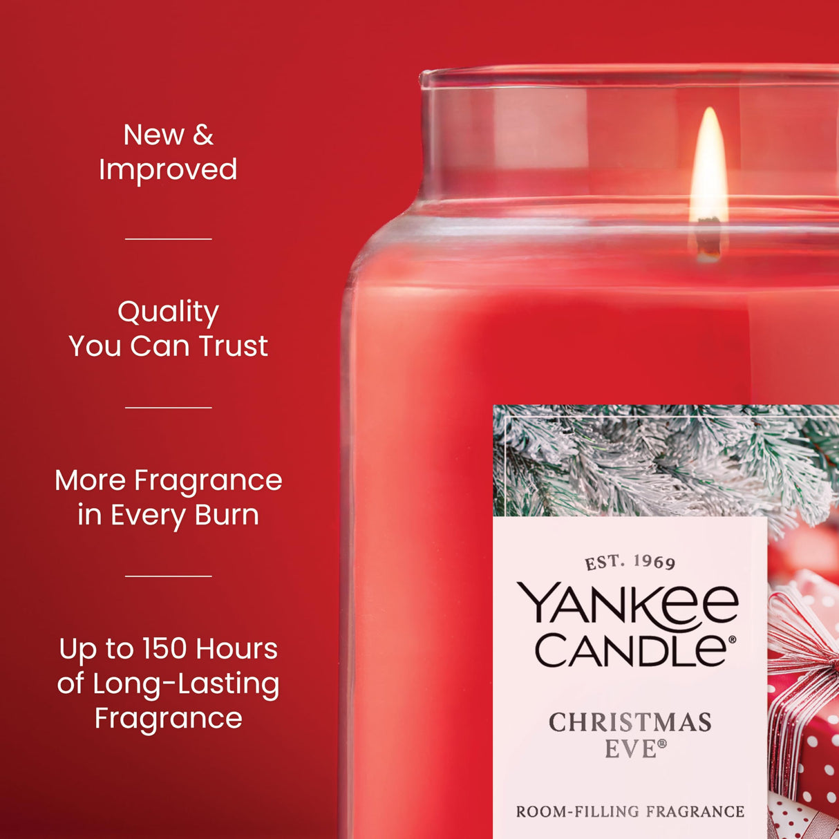 Yankee Candle Christmas Eve Scented Candle, 22oz Large Jar with up to 150 Hour Burn Time, Giftable, Holidays