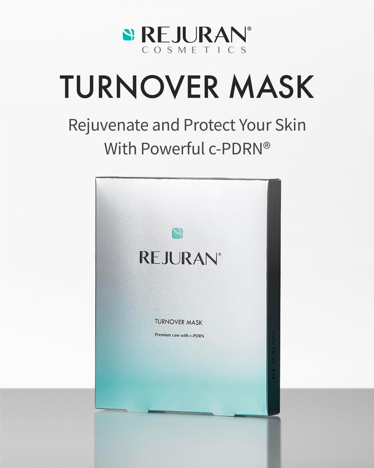REJURAN® Turnover Mask, c-PDRN® (5ea) – Firming & Repairing Ultra Microfiber Sheet Mask for Youthful, Glass Skin with Salmon DNA. Korean Skin Care