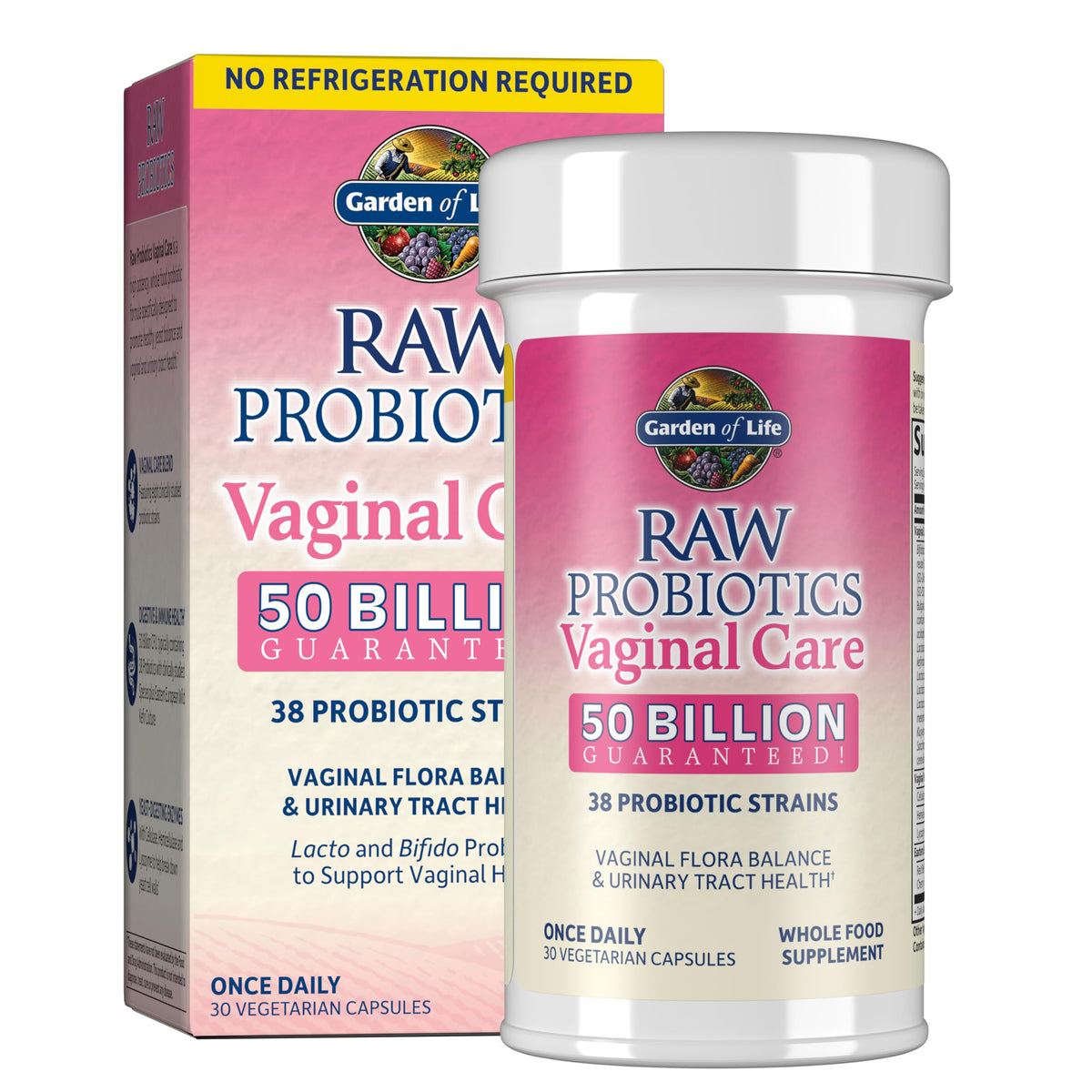 Garden of Life Raw Probiotics Vaginal Care, 50 Billion CFU, Shelf Stable
