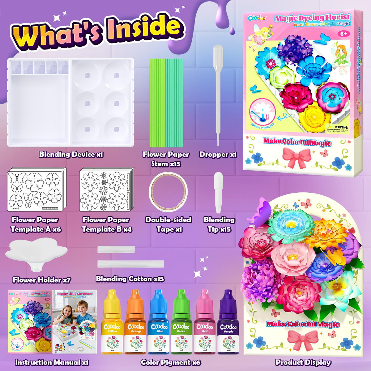 DIY Flower Craft Kits Magic Dyeing Florist Bouquet Maker Art Supplies Arts