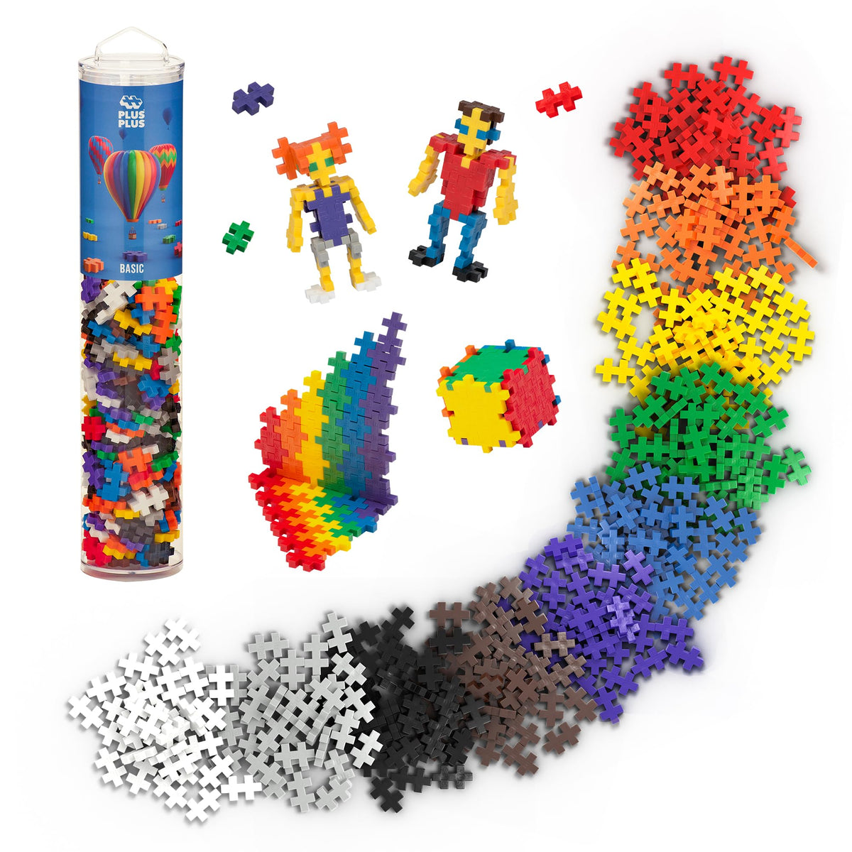 PLUS PLUS 240 Piece Basic Mix - Mini Waffle Blocks, Classroom Must Haves