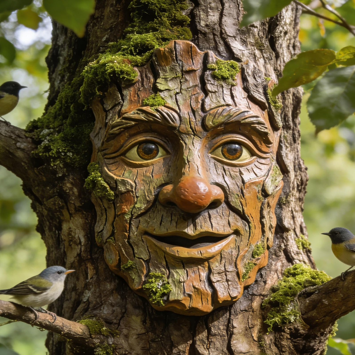 FmnyYaid Whimsical Tree Face Outdoor Statues Garden Decoration, Old Man Resin Statue Outdoor Tree Hugger for Yard Art, Trees Decorations Outdoor Wallmounted Statue