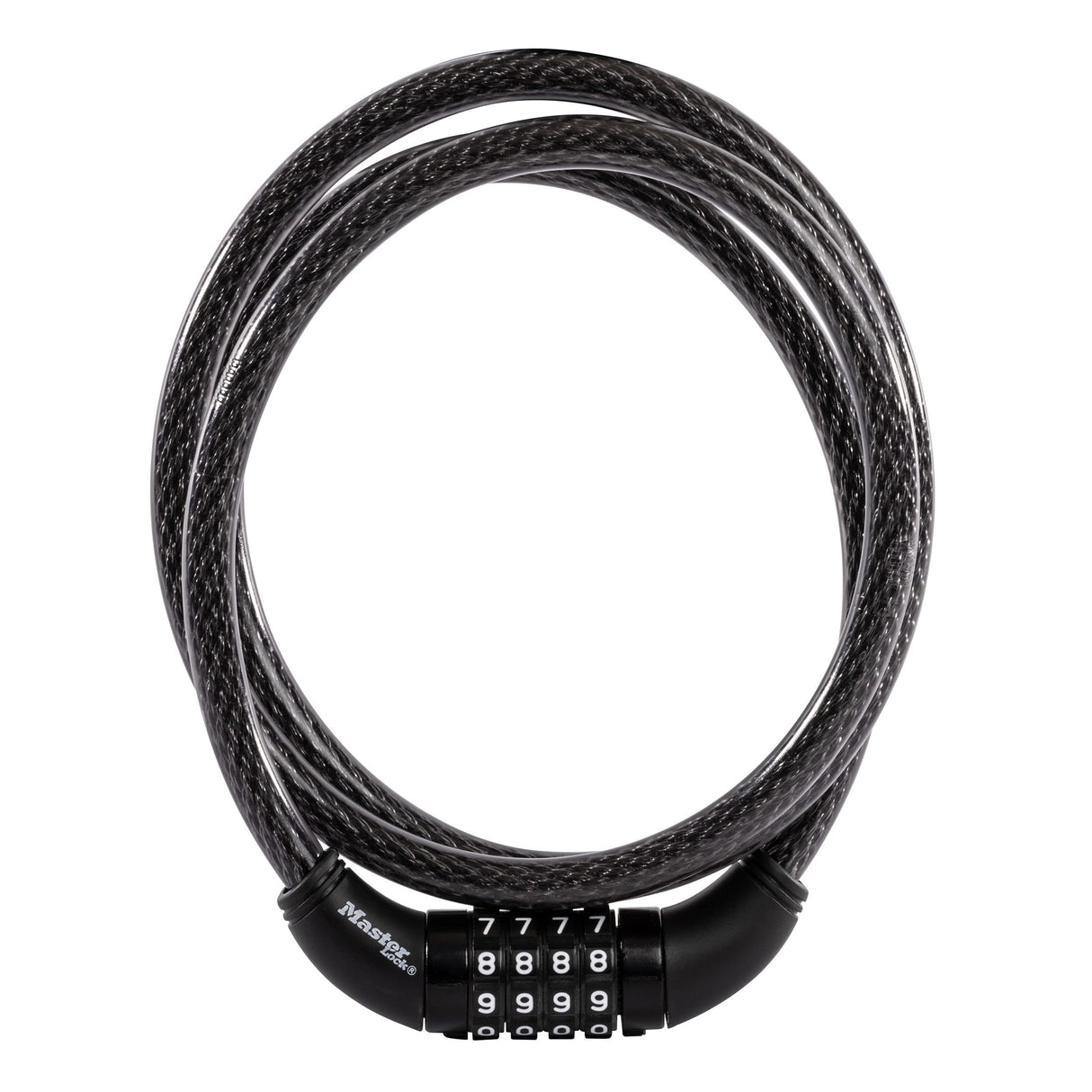 Master Lock Bike Cable Lock 5' x 1/2" Heavy Duty Anti-Theft Bike Lock Steel Cable with Black Weather Resistant Vinyl Coating for Bikes, Ebikes & Scooters, 5 Feet Long, 8370D