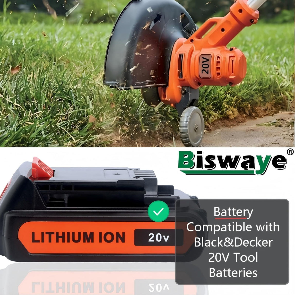 Biswaye LBXR20 20V Lithium Battery Compatible with Black & Decker 20V MAX Lithium Battery LBXR2520 LBXR2020 LBX20 LB2X4020 LB2X3020 and LCC221 LST522 LST201 LST220 LST300 20-Volt Max Tools
