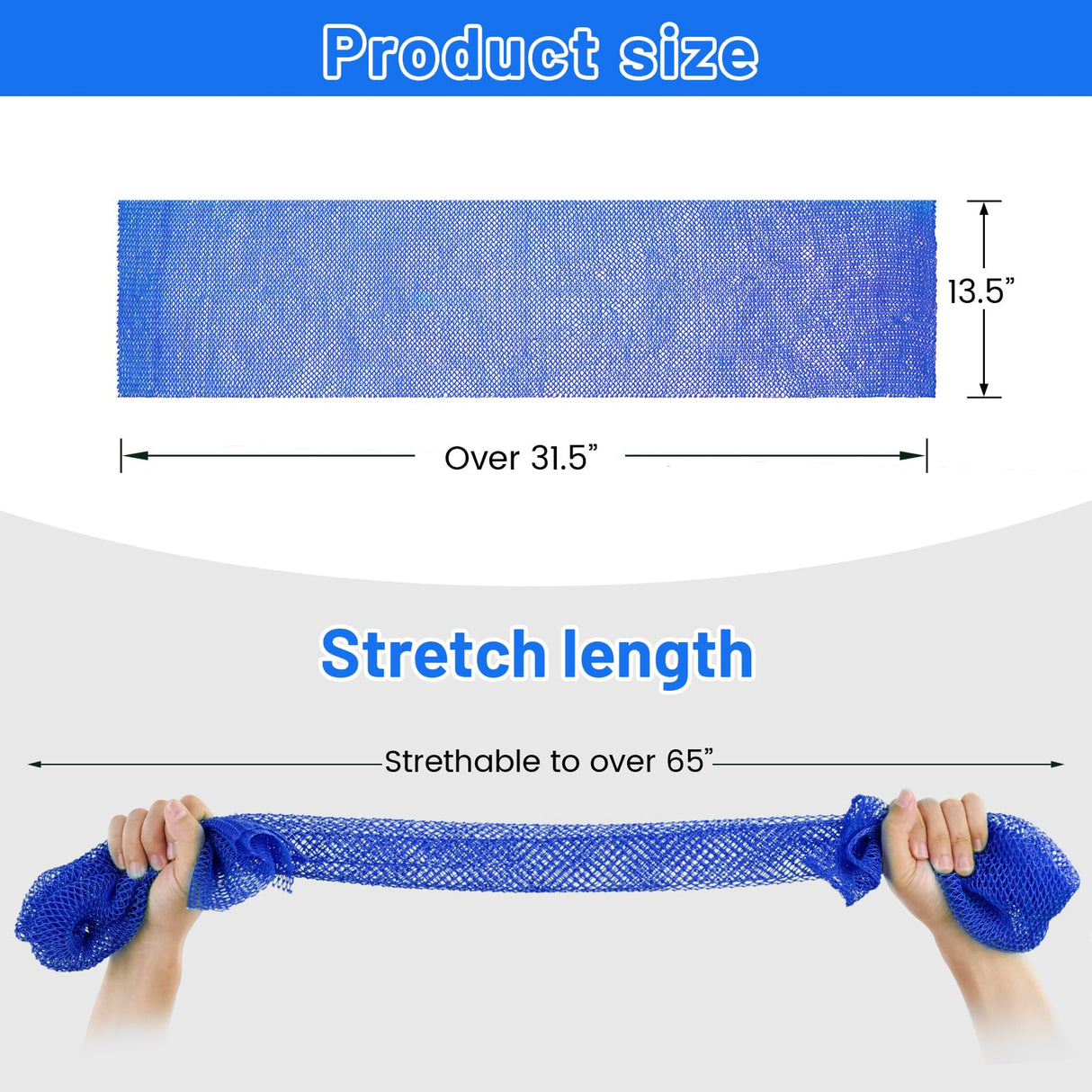 ZOCY African Net Sponge, Authentic Exfoliating Body Scrubber for Bath and Shower, Multiple Textures with Gentle Deep Exfoliating and Rich Lather for All Skins (Blue)