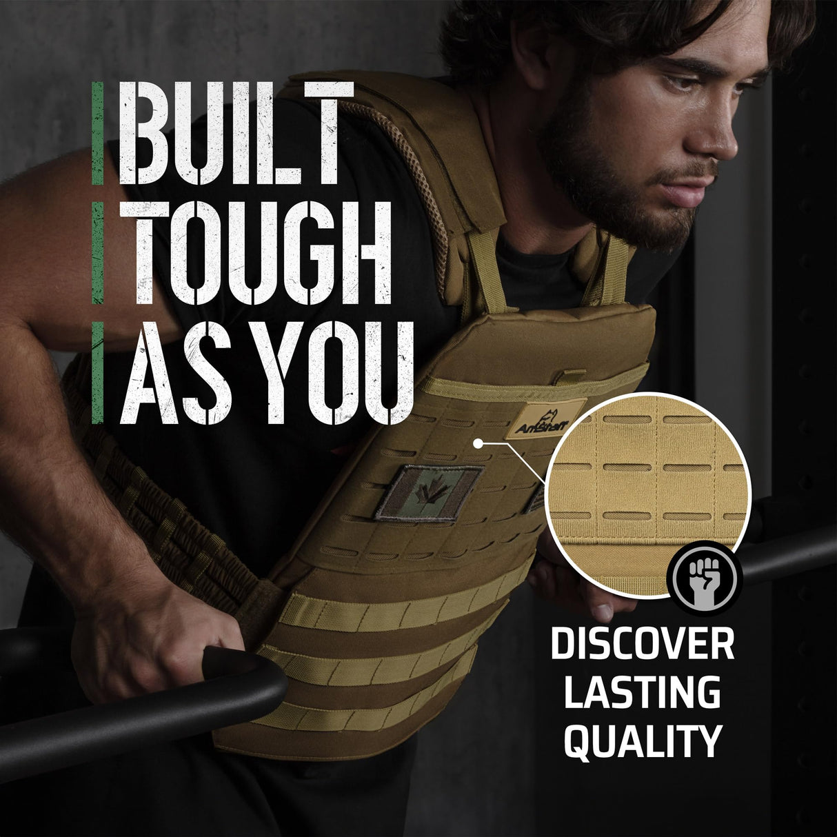 AmStaff Fitness Tactical Weighted Vest - Adjustable Weight Vests for Men & Women - Versatile Wearable Weighted Vest for Fitness Workouts, Strength and Endurance Training, Running, WO - (30lb)