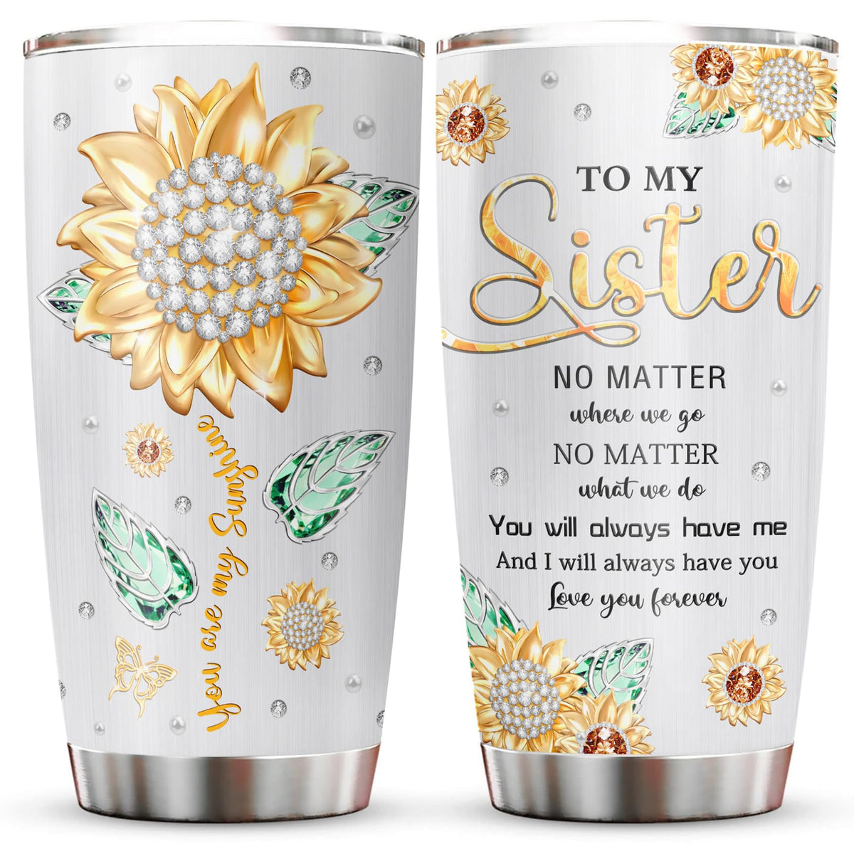 Muilzon Best Big/Little Sister Gifts from Sisters Tumblers 20oz - Cool/Funny Gifts for Sister from Brother Coffee Mug - Christmas Mothers Day Birthday Gift Ideas for Sis Cup