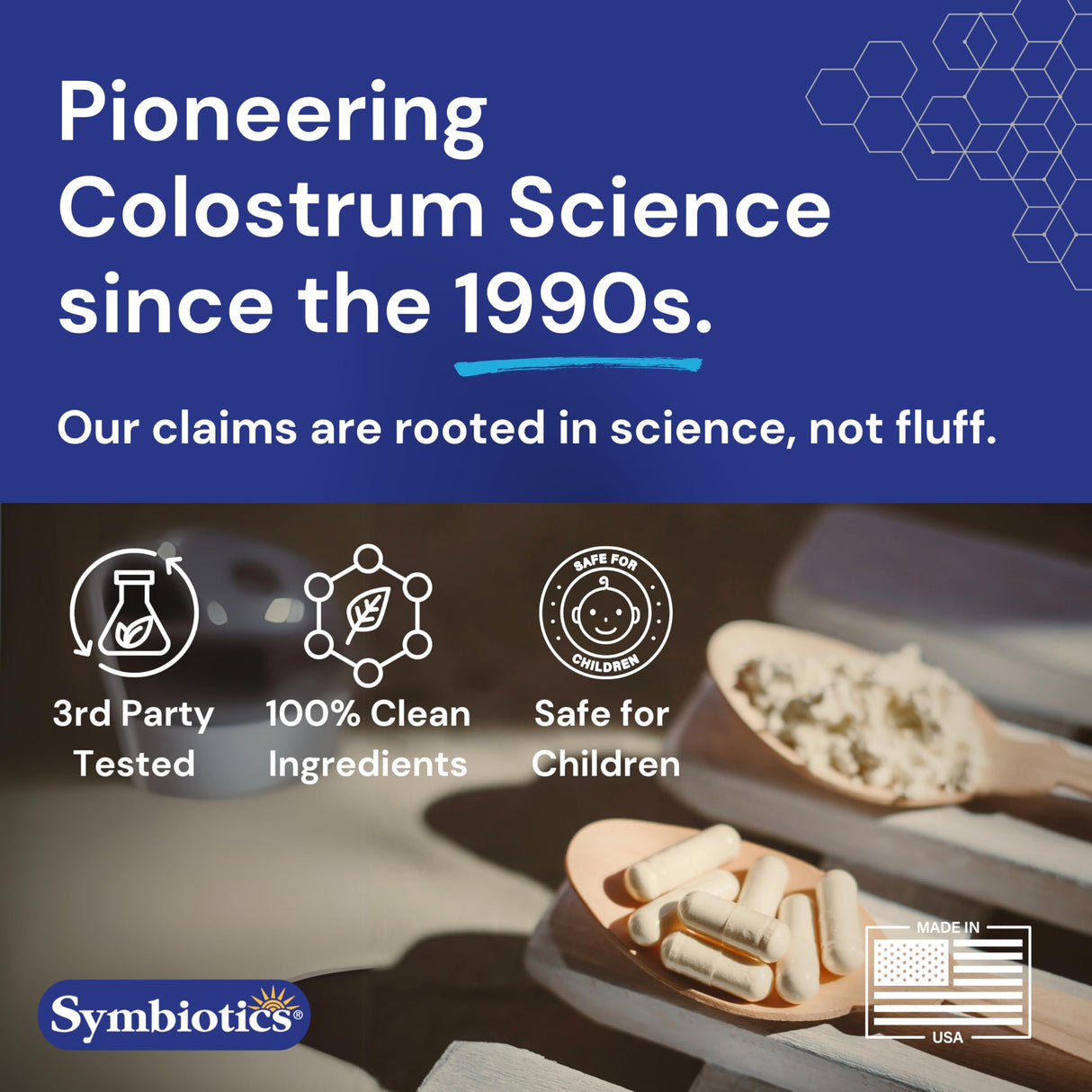 Symbiotics Colostrum 240ct Vegetable Capsules - Immunity Support - Lactoferrin Supplement & Colostrum Protein with Immunoglobulin - 25% lgG Antibodies - Gluten Free