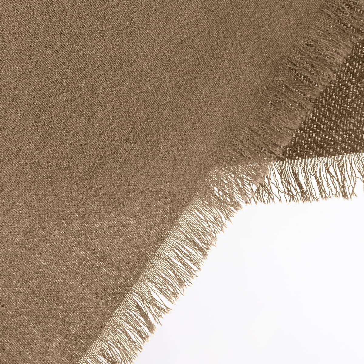 DeZerlor 12 Pack Nude Cotton Linen Napkins with Fringe Thanksgiving Fall Cloth Napkins Set of 12 Boho Handmade Dinner Table Napkins Bulk for Wedding Baby Shower Christmas Parties, 17 x 17 Inches