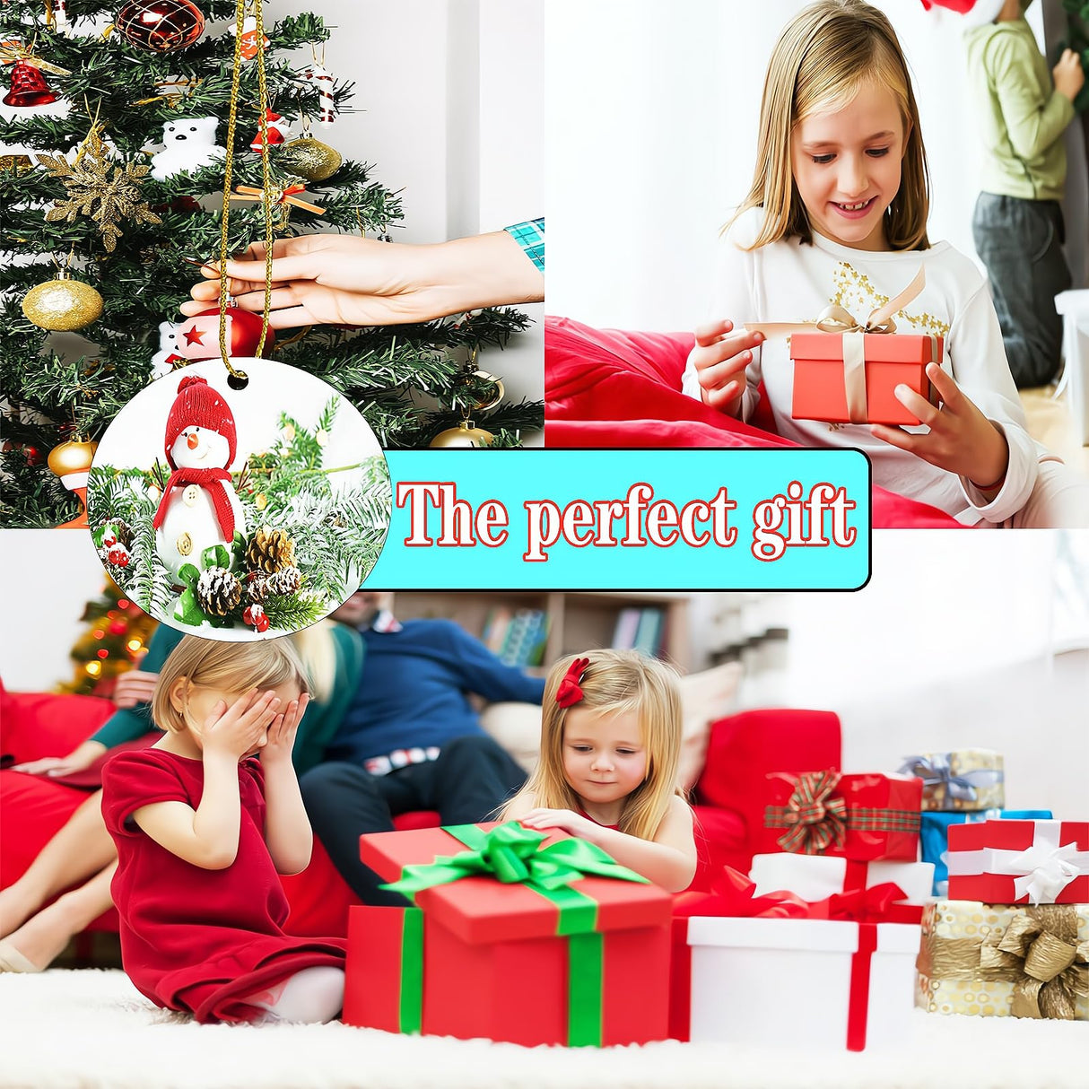 40pcs Metal Sublimation Ornament Blanks for Christmas Tree Decor, Heat Press Printing, DIY Handmade Crafts - Double Sided Round Blanks Bulk (40)