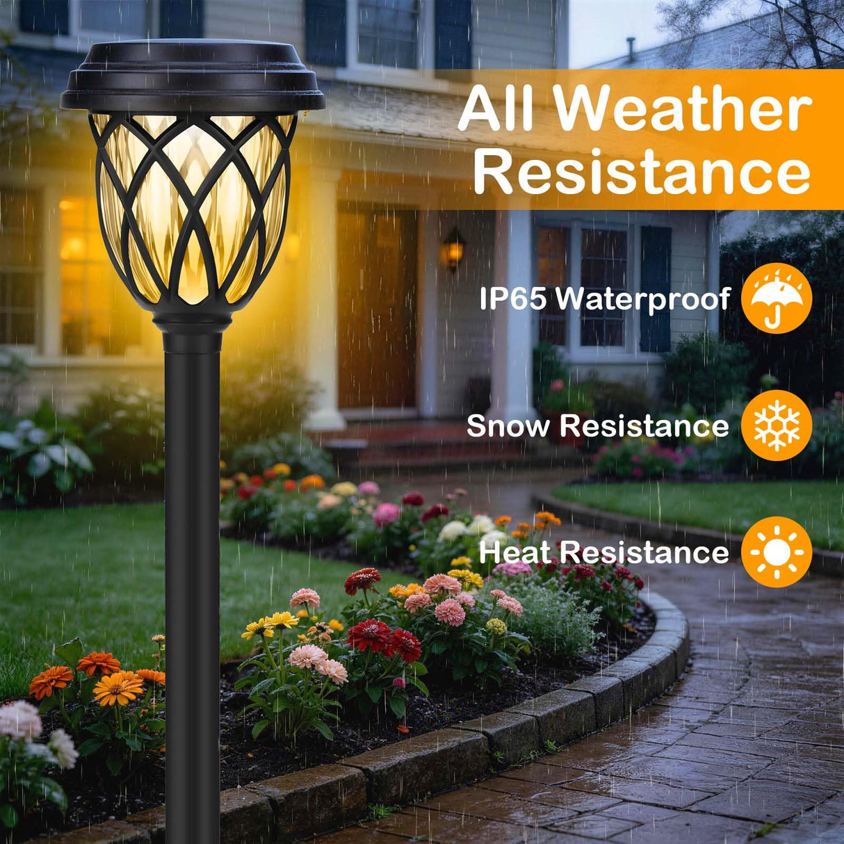 ruhotili Solar Outdoor Lights, Outdoor Waterproof IP65, Bright Powered by Solar Garden Lights for Patio, Yard, Driveway Decoration (8 Pack