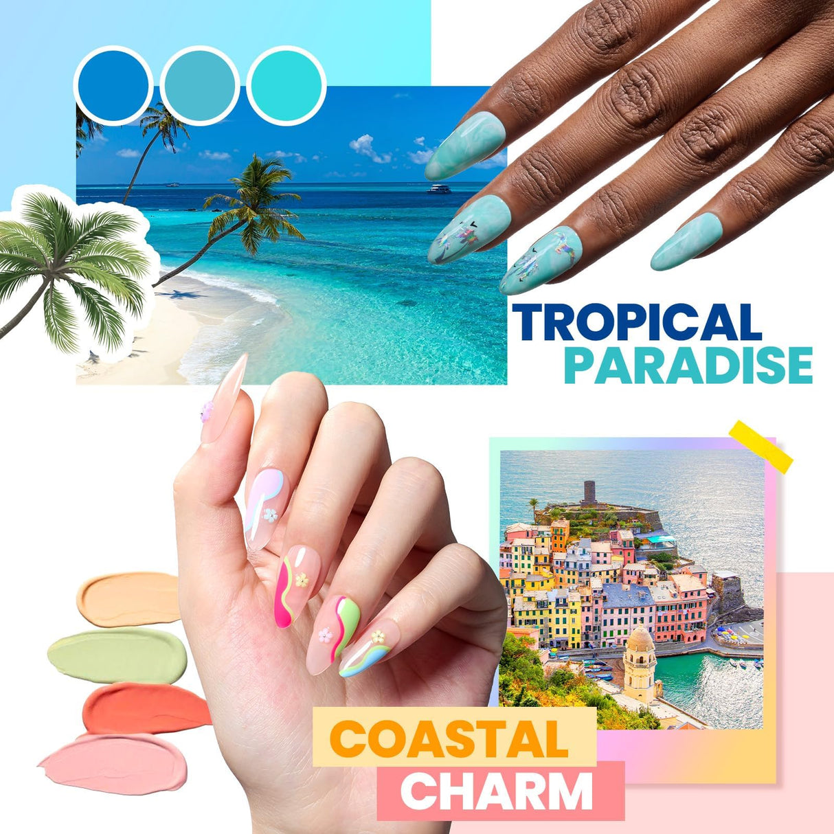 Beetles Gel Nail Polish Kit with U V Light 97Pcs Travel Holiday 45 Colors Gel Polish Set with Nail Stamp Nail Tips Base Top Coat All Season Gel Polish Starter Kit Gift for Women