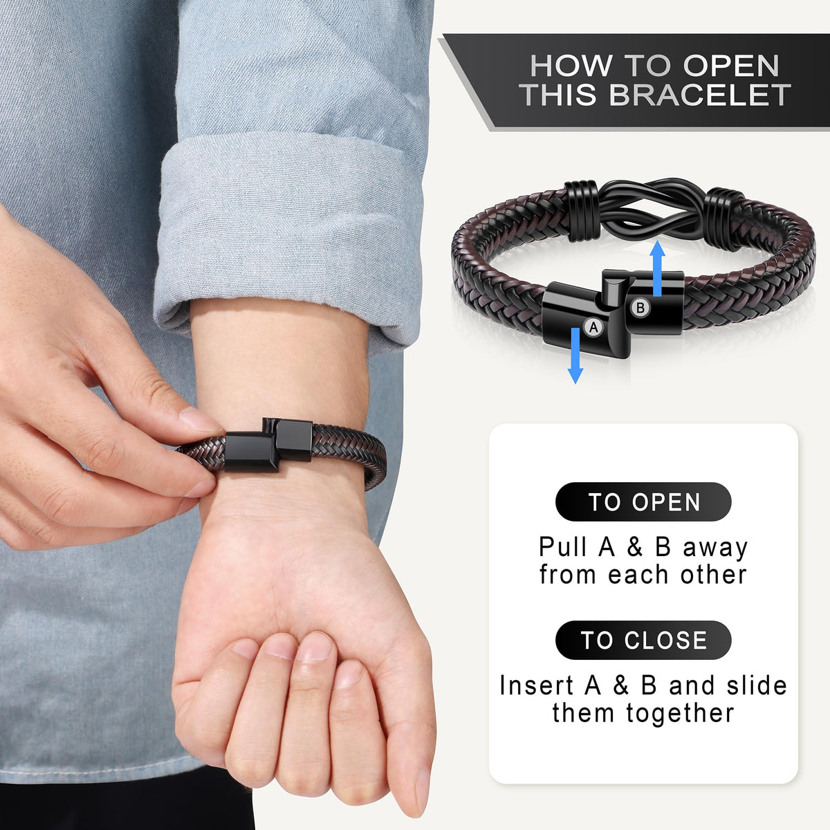 Anniversary Birthday Gifts Bracelets Jewelry for Men Him Husband Boyfriend