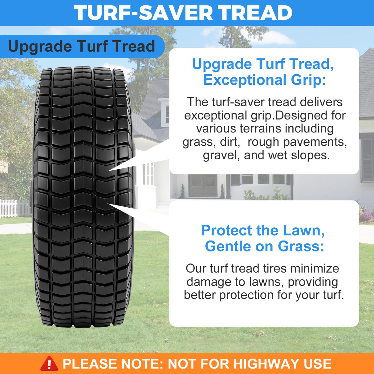 RRQ 4.10/3.50-4 Flat Free Tire and Wheel, 10" Heavy Duty Solid Tire, 2 Pack