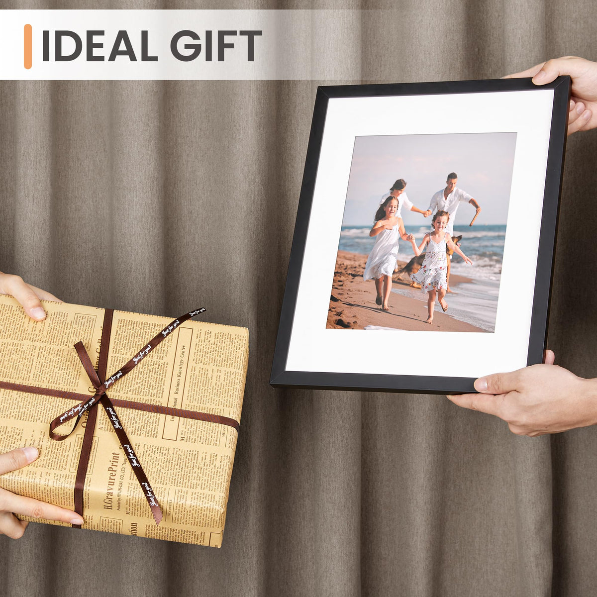 upsimples 11x14 Picture Frame, Gallery Glass Photo Frames Set of 3, Black