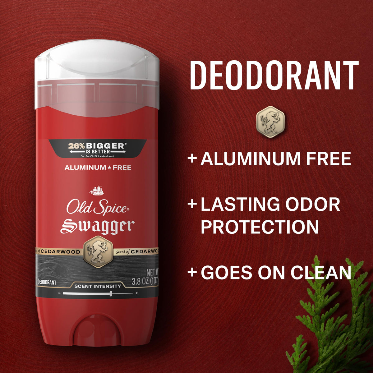Old Spice Deodorant for Men, Aluminum Free, Swagger Scent, 3.8 oz Pack of 3