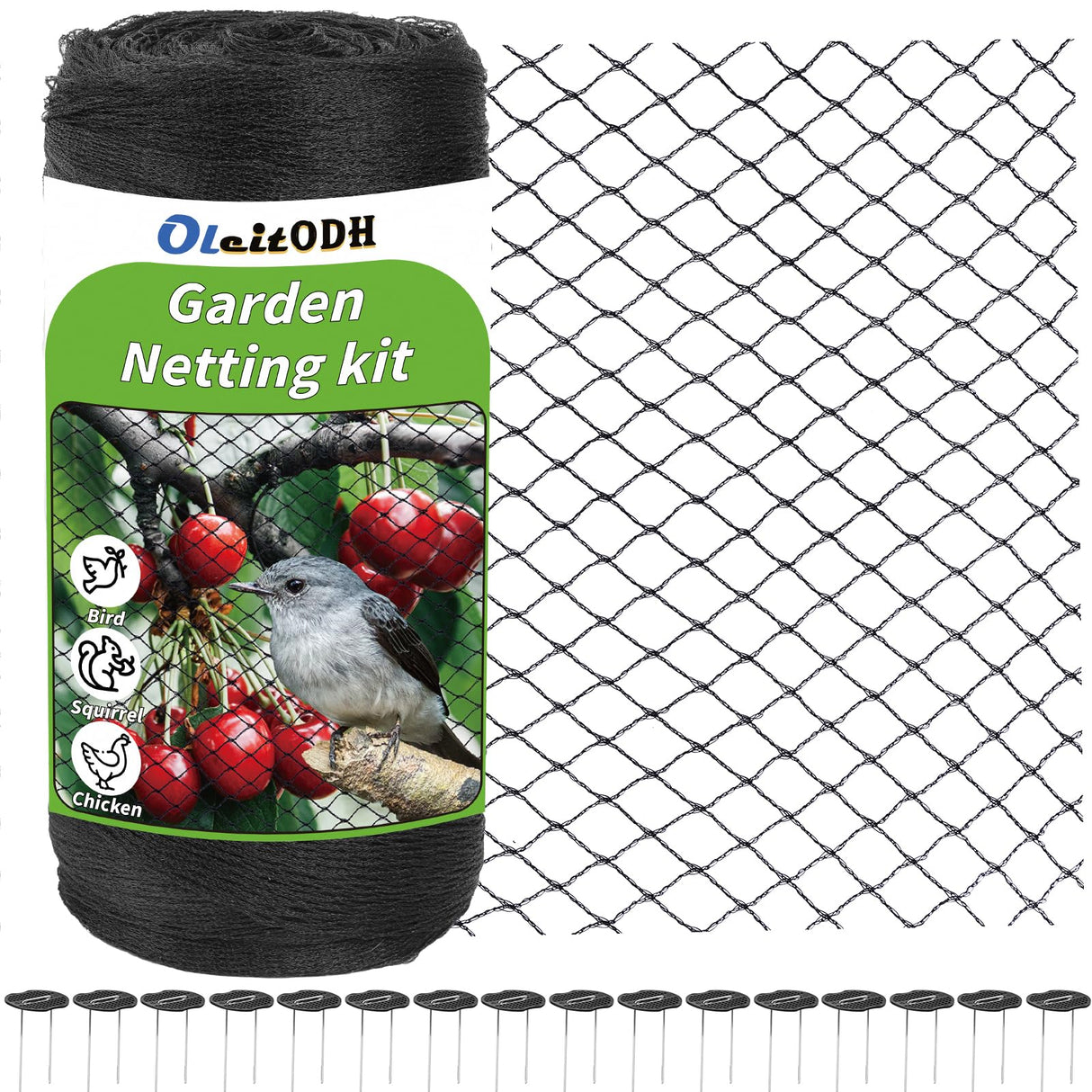 Garden Mesh Netting 10x50 FT - Heavy Duty Bird Net, Mesh Pest Barrier Reusable Ultra Fine Deer Fence Netting Crops Row Cover Raised Bed Protect Fruits Flower Vegetables from Bird Deer Squirrel