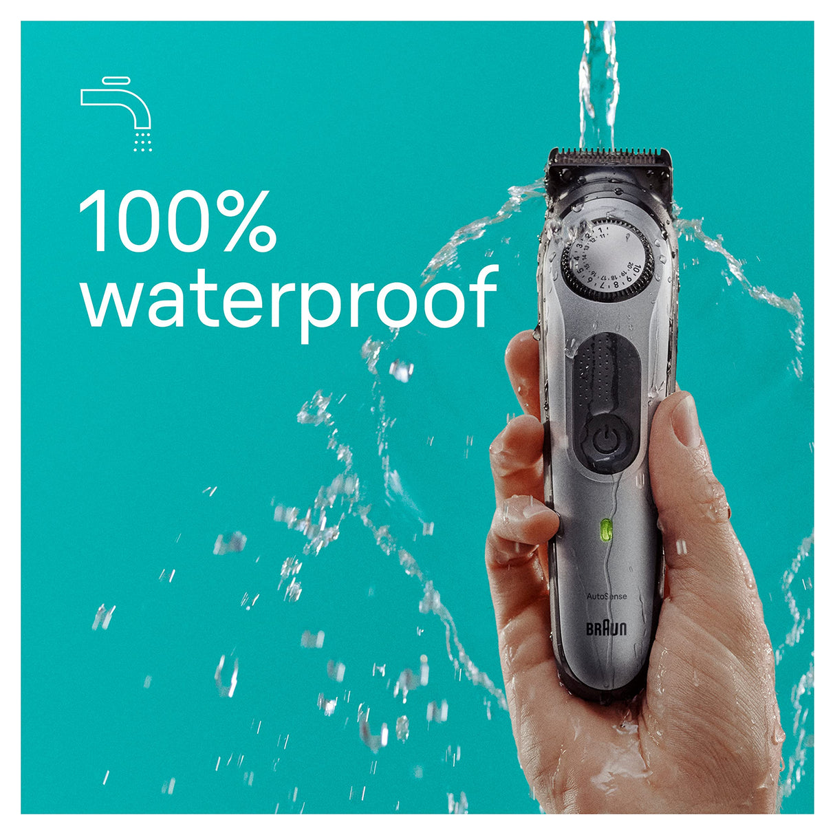 Braun All-in-One Style Kit Series 7 7410, 8-in-1 Trimmer for Men with Beard Trimmer, Body Trimmer for Manscaping, Hair Clippers & More, Sharpest Blade, 40 Length Settings, Waterproof