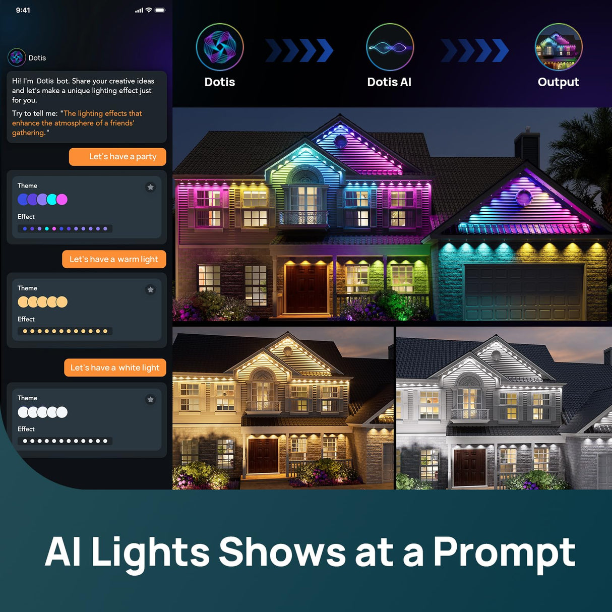 Linkind Permanent Outdoor Lights HP5,Smart AI RGBTW 100ft Christmas Lights, 85 Scenes Modes for Daily Holiday Halloween Decorations,IP67 Waterproof, Compatible with Alexa,Google Assistant