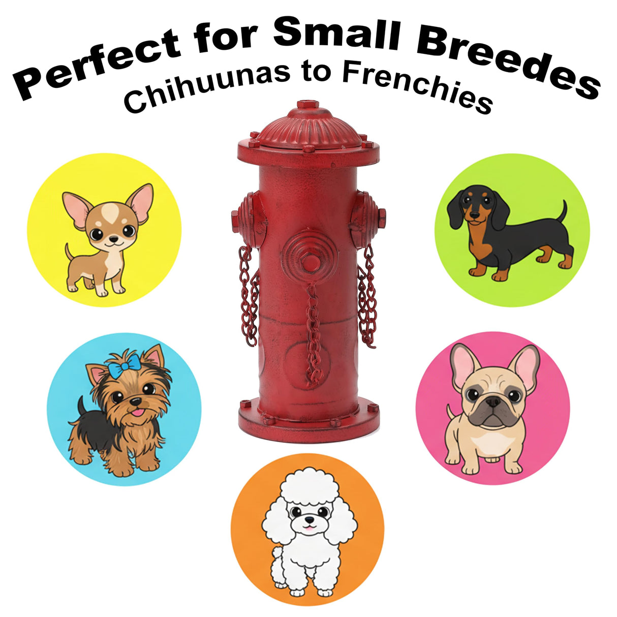 YiLifebes Small Dog Fire Hydrant Pee Post, 9" H Metal Fake Fire Hydrant for Dogs to Pee On, Indoor Training & Outdoor Garden Statue