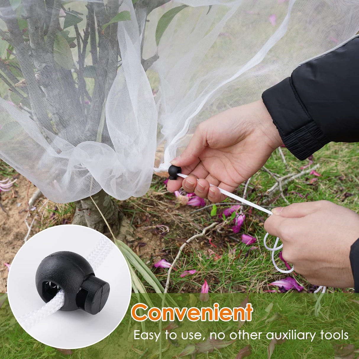 Mesh Plant Cover 3PCS,Garden Netting Mesh Outdoor,Netting for Tomato Plants,Garden Bug Netting Plant Cover,Bird Netting for Garden,Fruit Tree Netting (3.2 x 4.9 ft)