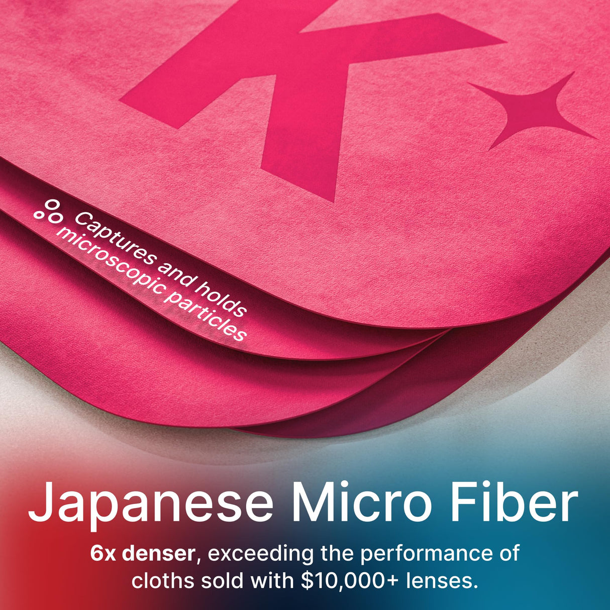 Koala Lens Cleaning Cloth | Japanese Microfiber | Glasses Cleaning Cloths | Eyeglass Lens Cleaner | Eyeglasses, Camera, VR/AR Headset, and Screen Cleaner | Pink & Orange (Pack of 12)