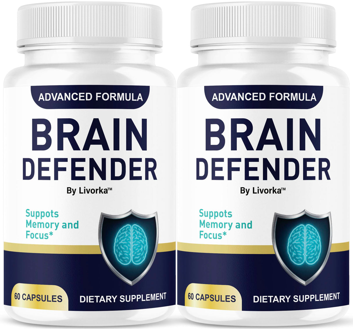 (2 Pack) Brain Defender - Official Brain Defender Supplement Advanced Pills, Natural Brain Defender Brain and Memory Support, Brain Defender Health & Wellness Multivitamin, 120 Capsules for 2 Months