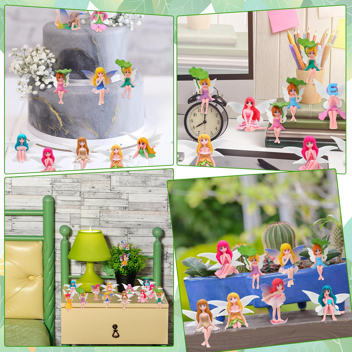 GGSTDDUP 20 Pcs Miniature Fairy Figurines, Hand-Painted Small Flower Fairies with Wings for Garden Decor, Cake Topper & Landscapes