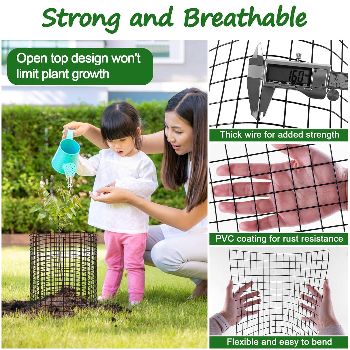 Aifanss 30 Pcs Plant Protectors from Animals, 16x12 Inch Large Metal Plant Cages Chicken Wire Cloche with Zip Ties and Stakes to Keep Animals Out, Garden Vegetables Shrubs Protection Bunny Barricades