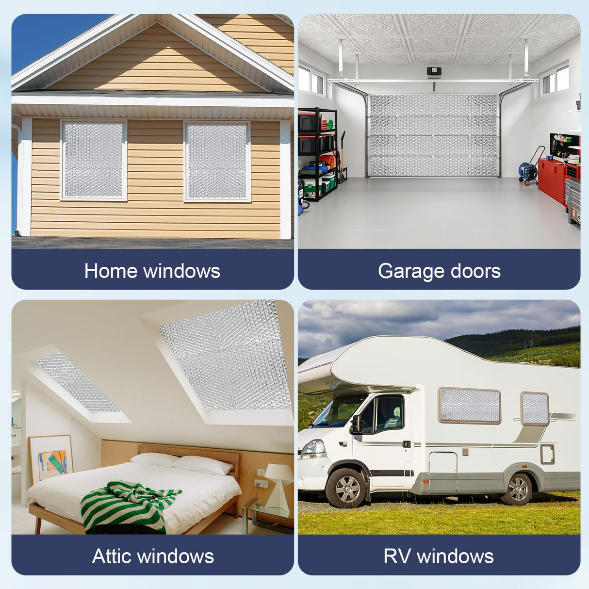 DGSL Double Reflective Bubble Foil Insulation Foam, 47IN X 10FT Window Insulation for Summer Heat Reflective Window Film for Window, Garage Door, RV, Roof