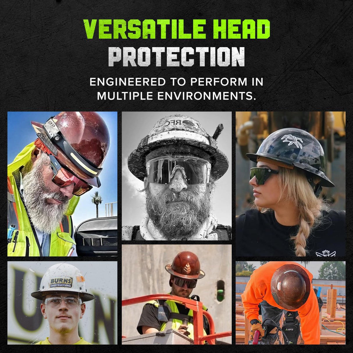 LIFT SAFETY Dax Fiber Resin Full Brim Safety Helmet | 6 Point Suspension for Comfort & Impact Protection | Red