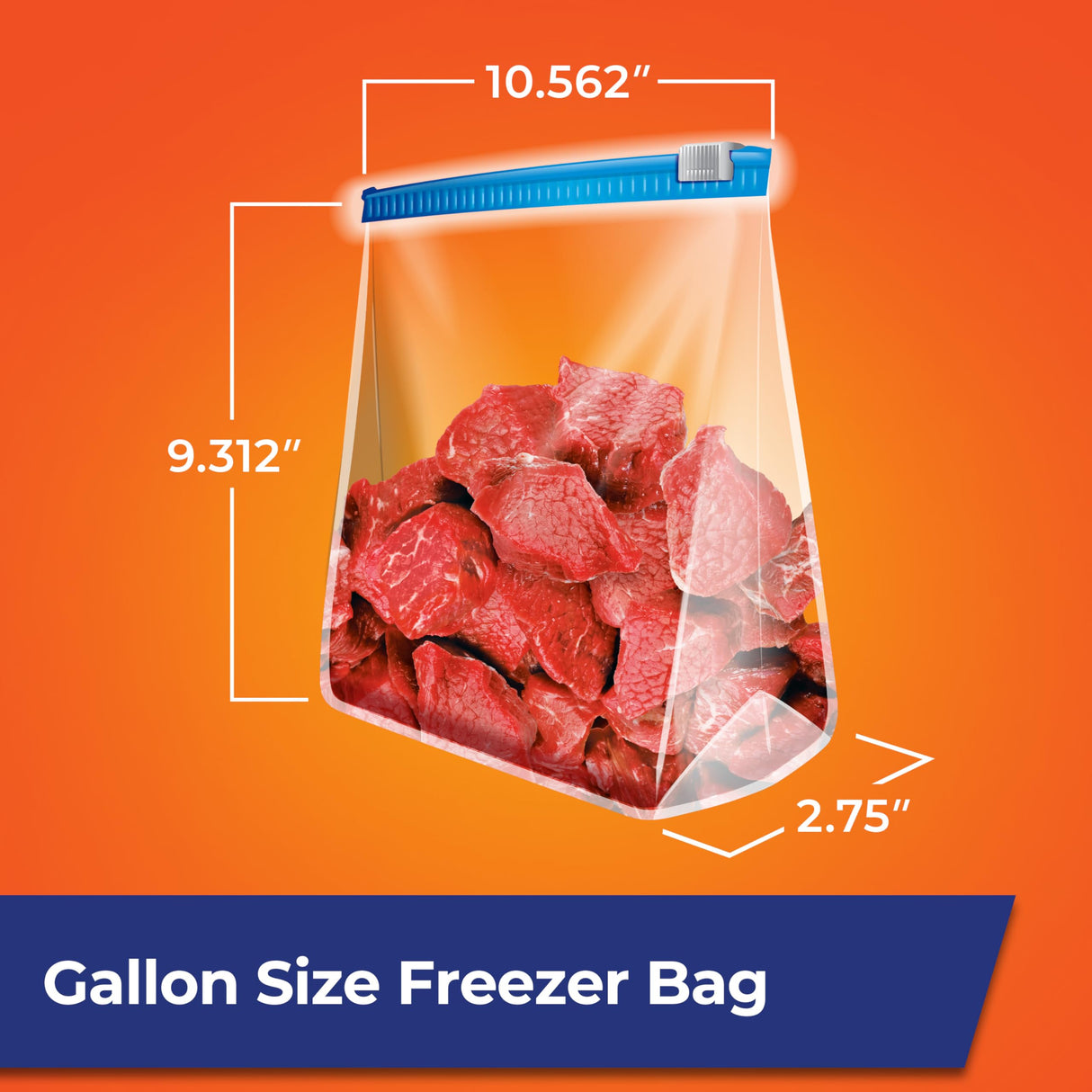 Hefty Slider Freezer Storage Bags, Gallon Size, 25 Count (Pack of 9), 225 Total