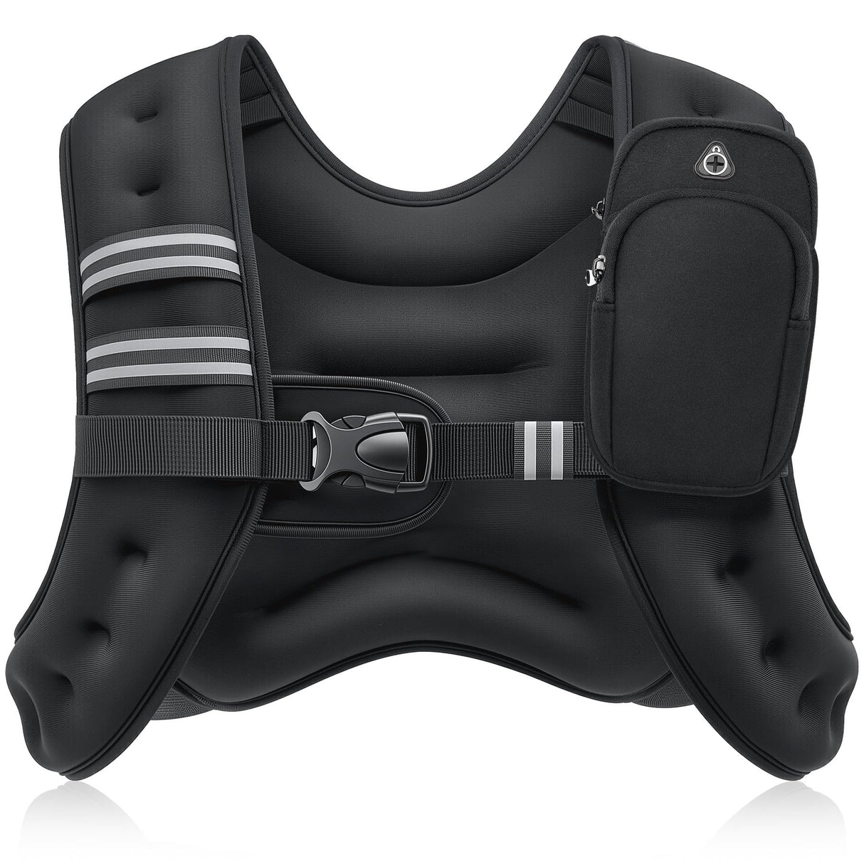 ZELUS Weighted Vest, 6lb - Weight Vest with Reflective Stripe for Workout, Strength Training, Running, Fitness, Muscle Building, Weight Loss, Weightlifting, Black(6 lb)