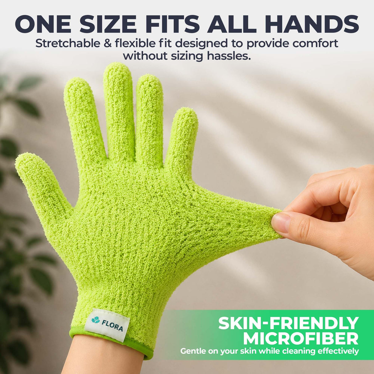 Flora Microfiber Dusting Gloves for Houseplants –Save Your Plants from Hidden Killers–Ultra-Gentle Microfiber (2)