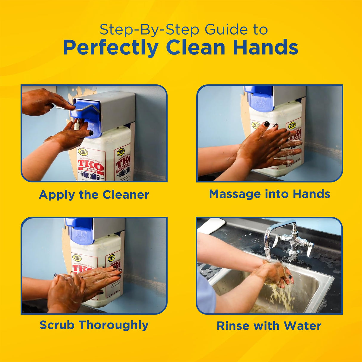 Zep Heavy-Duty TKO Industrial Hand Cleaner - 1 Gallon (Case of 4) - 1049524 - For Industrial Professionals Such As Mechanics, Four Pumps Included