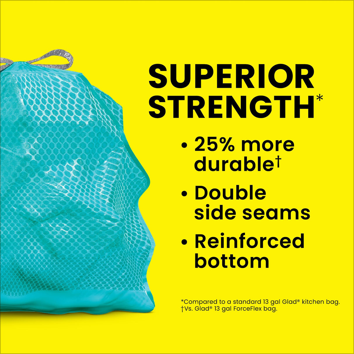 Glad ForceFlex MaxStrength Kitchen Trash Bags, 13 Gal, Bahama Bliss Febreze, 90 Ct (Pack May Vary)