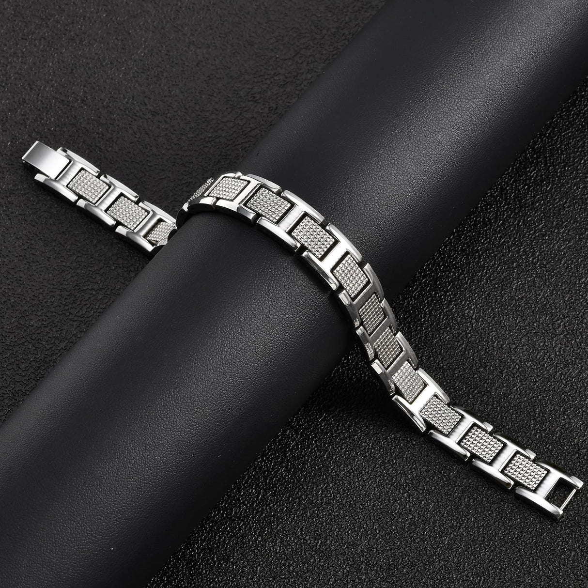 VNOX Mens Silver Bracelet Inoxidable Metal Stainless Steel Link Chain Bracelets Elegant Jewelry Gifts for Men Dad Husband,Adjustable