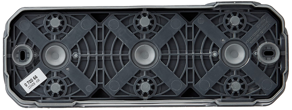 Legrand - Triple Electrical Outlet Receptacle Socket with Grounding, Waterproof, Pre-Wired, with Plexo Flap, 16A, 250V, Complete Surface Mount, Horizontal, Charcoal