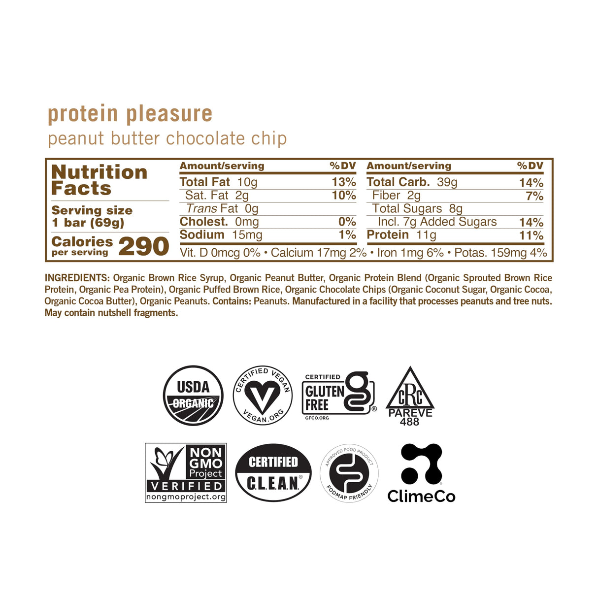 GoMacro MacroBar Organic Vegan Protein Bars - Peanut Butter Chocolate Chip (2.4 Ounce Bars, 12 Count)