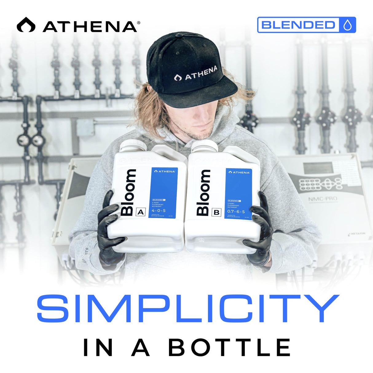 Athena Blended Bloom A&B 2-Part Fertilizer 1 Gallon NPK A 4-0-5 | B 0.7-6-5