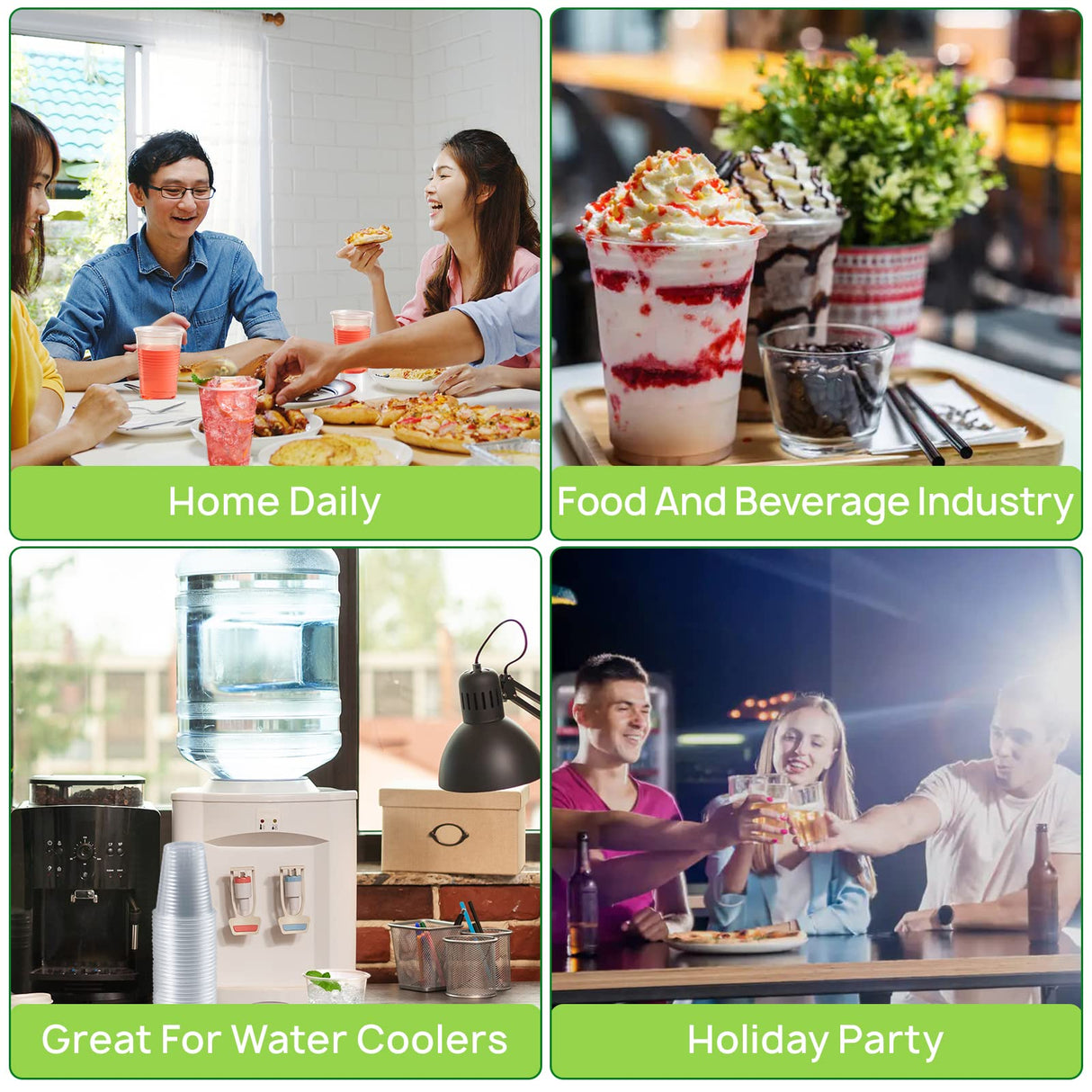 Vplus 2000 Pack 9 OZ Clear Plastic Cups, 9 Ounce Disposable Cold Water Party Drinking Cups for Wedding Thanksgiving Christmas Party