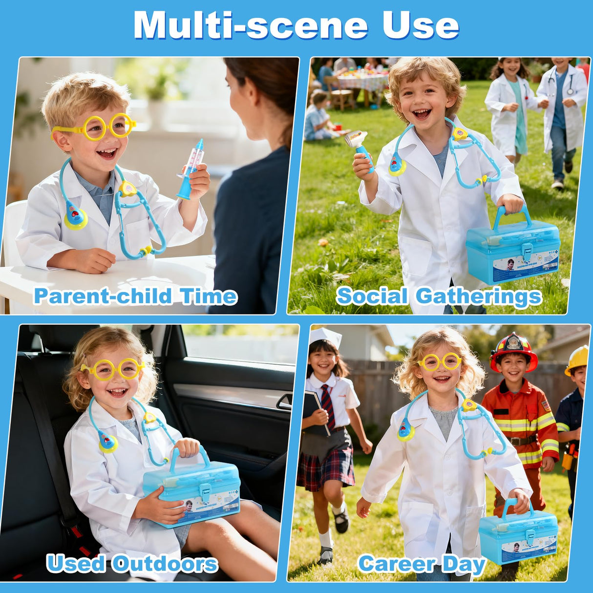 Doctor Kit for Toddlers 3-5 Dress Up Toys for 2 3 4 Year Old Girls Pretend Kids Doctor Play Set with Doctor Costume Toy Stethoscope for 2 3 4 5 6 Year Old Girls Boys Christmas Birthday Gifts