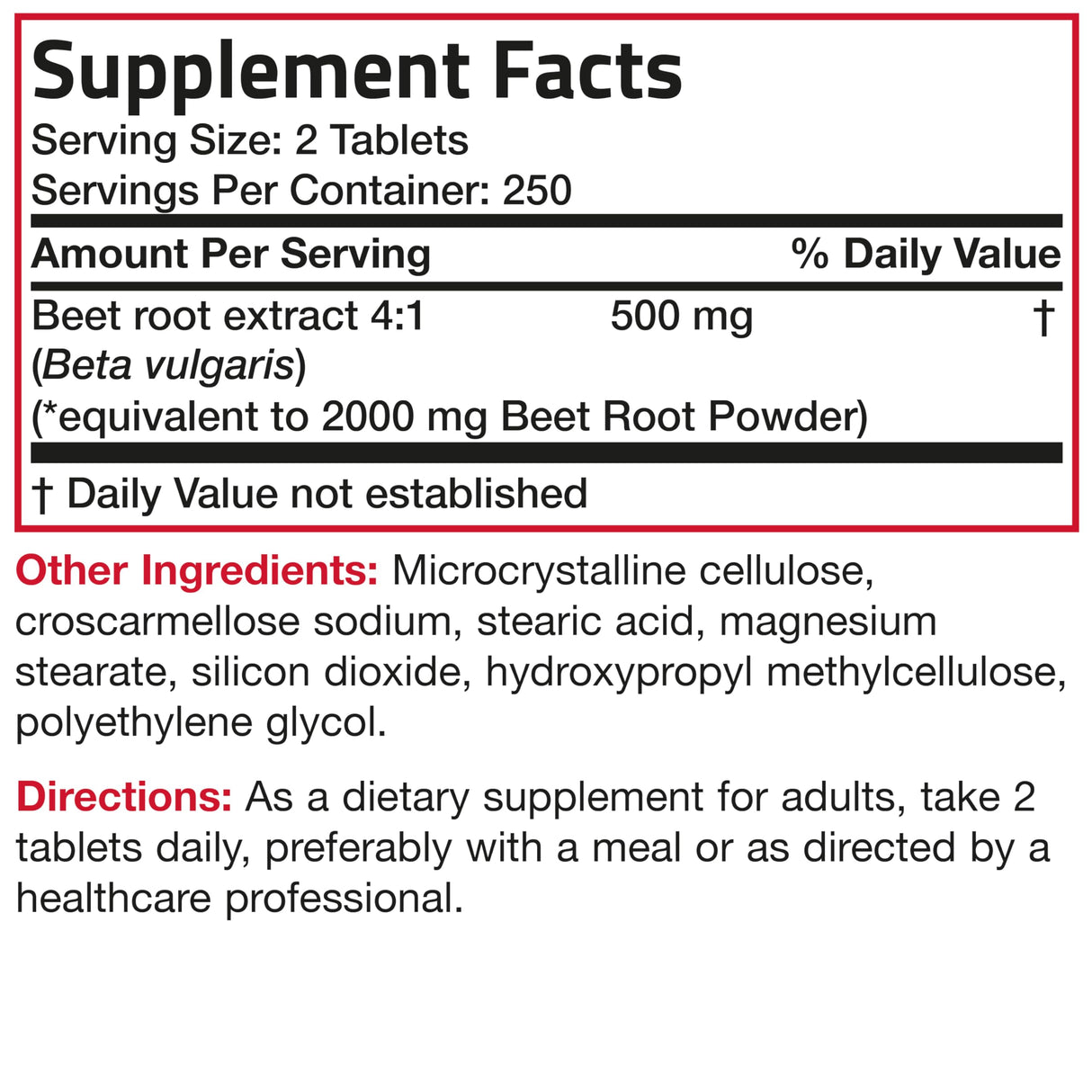 Bronson Beet Root Extra Strength, Non-GMO, 500 Vegetarian Tablets