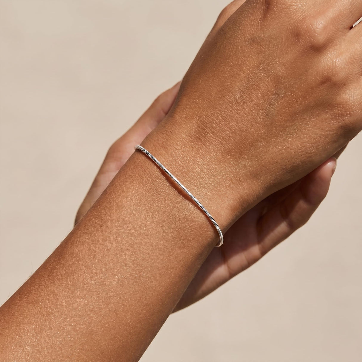 TOPCRED 925 Sterling Silver Bracelet - Snake Chain Bracelet Delicate Gift for Women Wife, Size: 7 Inches